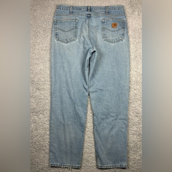 Carhartt Pants Mens 38 x 32 Relaxed Fit Light Wash Style B17 STW Cotton Utility - Picture 4 of 5